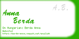 anna berda business card